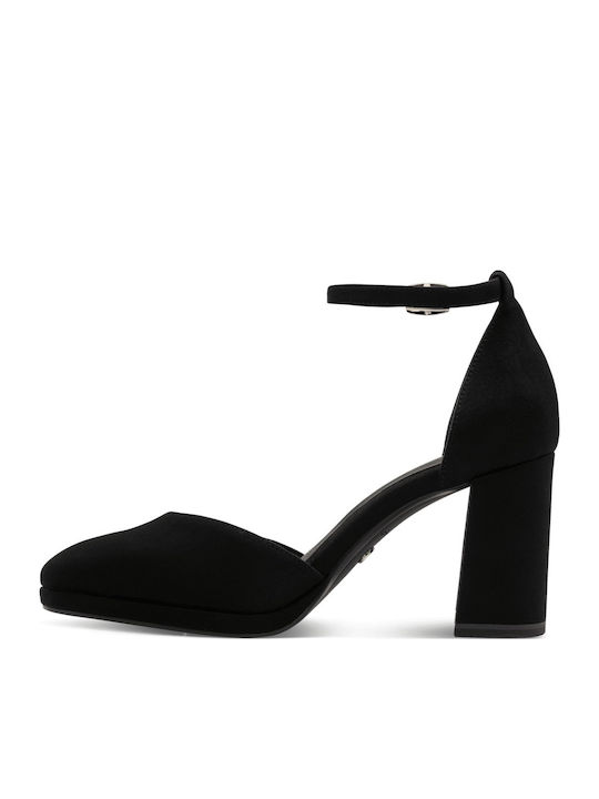 Pumps mit Riemchen & hoher Absatz Schwarz