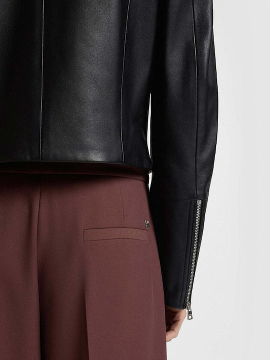 Lasari Δερμάτινο Γυναικείο Biker Jacket Black