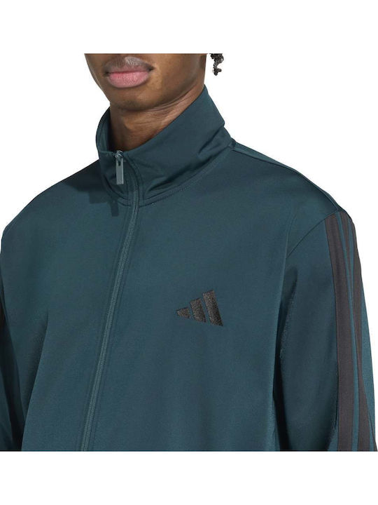 3-Stripes Σετ Φόρμας Γυαλιστερό με Λάστιχο Πετρολ