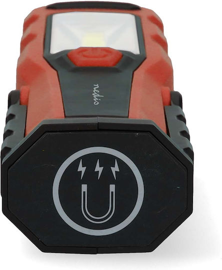 Nedis LED Work Lamp 4W 300 Lumen Rechargeable Hook Magnet Black Red