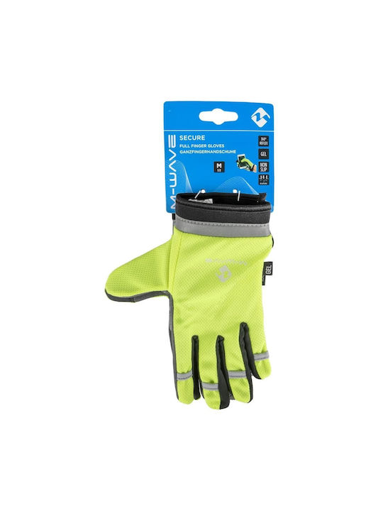 M-Wave Voll Finger Männliche Fahrradhandschuhe Gelb