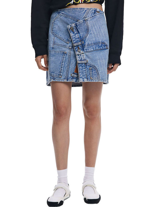 King Denim Mini Skirt Blue