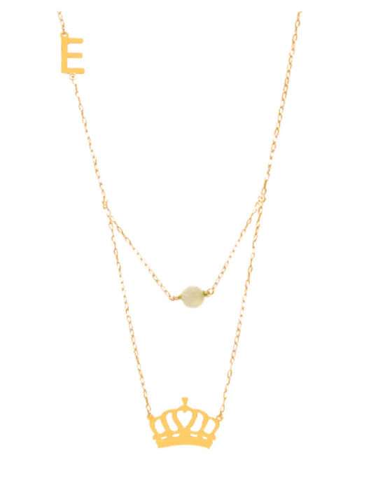 Dio Jewellery Lab Necklace from Gold Plated Silver with Pearls