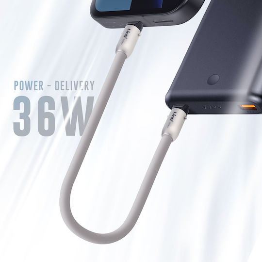 Linq Kabel Usb-C Zu Blitzkabel Power Delivery 36w Kompakt 30cm Hellgrau