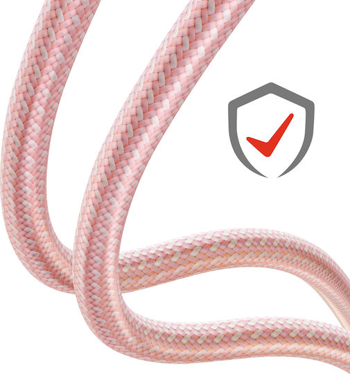 Swissten Usb To Usb-c Cable Design Braided Anti-kink Pink