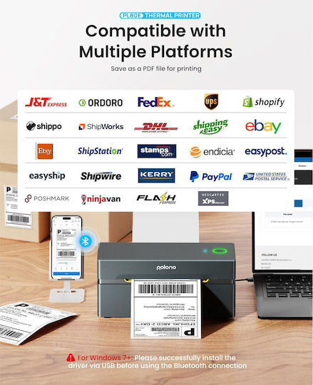 Принтер за етикети Bluetooth 230 dpi