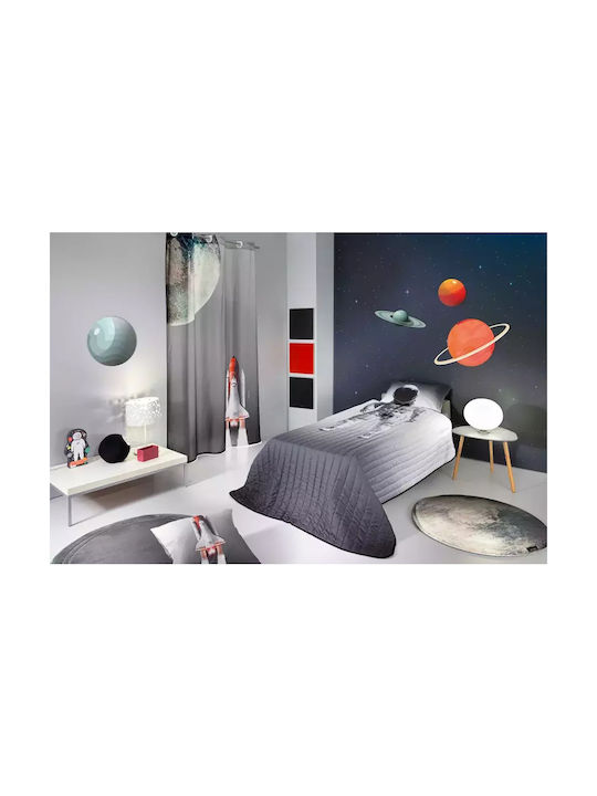 Saint Clair Space Suede Set Kids Duvet Cover Single with Pillowcase Cotton Grey 160x220cm