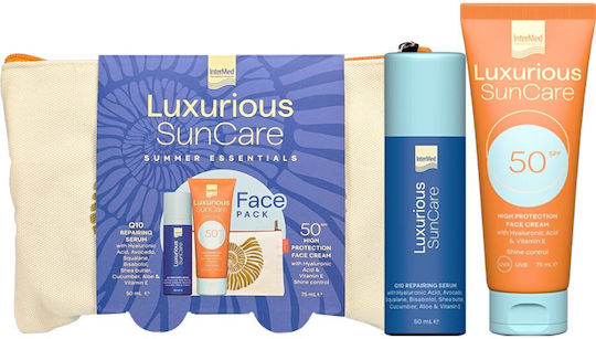 InterMed Suncare Summer Essentials Σετ με Αντηλιακό Προσώπου, Serum & Νεσεσέρ SPF50 3τμχ