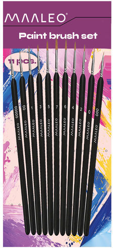Paint Brushes 11pcs Stand Maaleo 26118