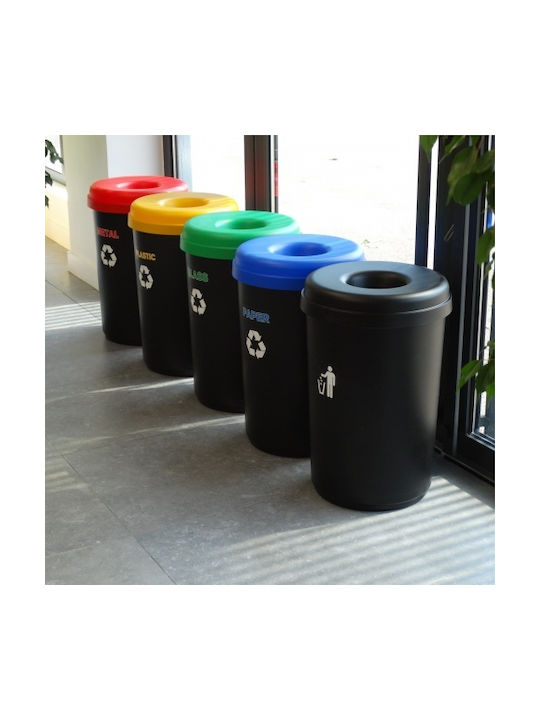 Viomes 316 Waste Bin Recycling Plastic Black-Red 60lt 1pcs
