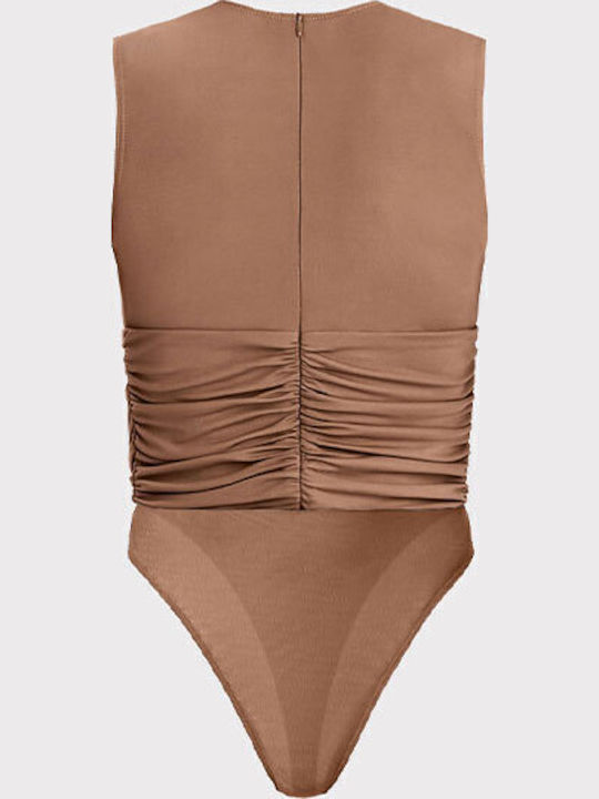 Body Ruched Jersey Plunge Herve Leger