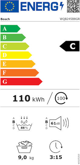 Bosch Serie 8 Στεγνωτήριο 9kg με Αντλία Θερμότητας