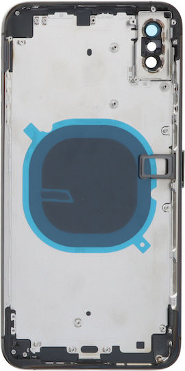 Apple Iphone Xs Max Middle Frame Battery Door Back Bezel + Small Parts Black Logo Oem