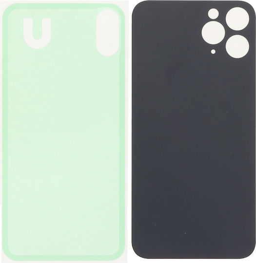 Apple iPhone 11 Pro Capac Baterie Adeziv Versiune Cu Orificiu Mare Negru Logo Oem