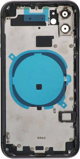 Apple iPhone 11 Middle Frame Battery Door Back Bezel Plus Small Parts Black Logo OEM