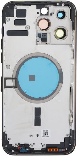 Apple iPhone 14 Pro Max Cadru Mijloc Capac Baterie Rama Spate Piese Mici Logo Negru OEM