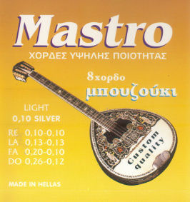 Mastro Einzelne Saiten 10" für Bouzouki Silberbeschichtet Custom