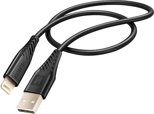 Swissten USB zu Lightning 60w Silikon Anti-Knick Kabel Schwarz