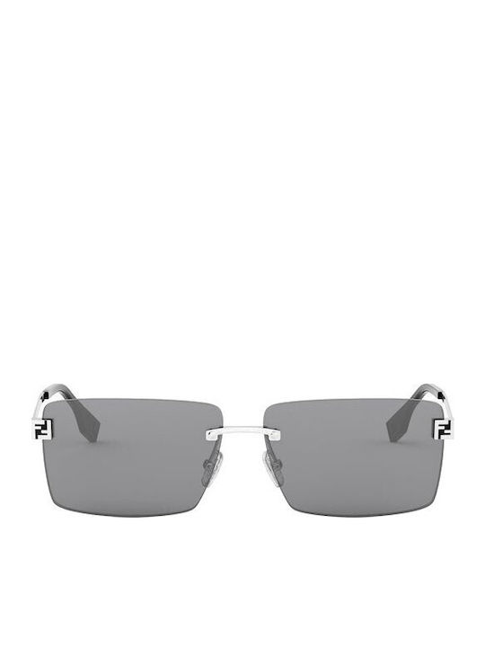 Fendi Ochelari de soare Argintiu cu Cadru & Gri Lentilă Fendi Ochelari de soare Argintiu cu Cadru & Gri Lentilă