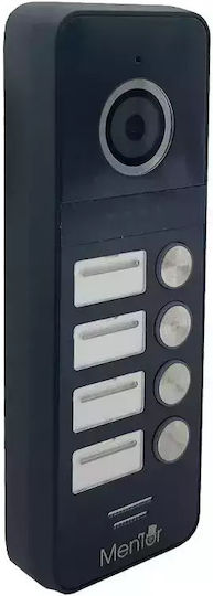 Post Exterior Interfon Video 4 Familii Wireless Wifi Ip65 2mp Full-hd Ir 4 Butoane Mentor Sy066