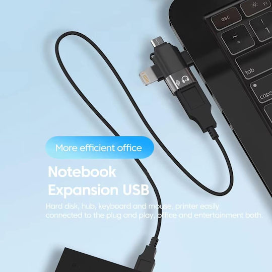 Techsuit Μετατροπέας USB-C / Lightning male σε Lightning / USB-C male 1τμχ