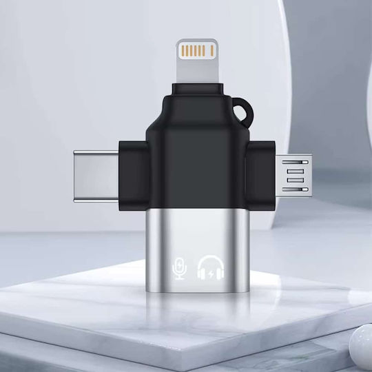 Techsuit Μετατροπέας USB-C / Lightning male σε Lightning / USB-C male 1τμχ