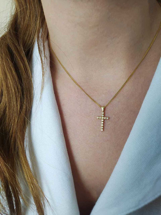 Dio Jewellery Lab Ασημένιος Σταυρός Επιχρυσωμένος