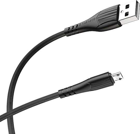 Borofone Bx37 Wieldy Regular USB 2.0 to micro USB Cable Μαύρο 1m (NO-BOR-720870) 1τμχ