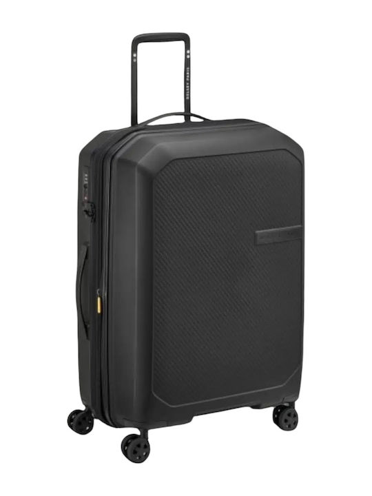 Delsey Anvers Cabin Hard Black Suitcase with 4 Wheels Height 55cm