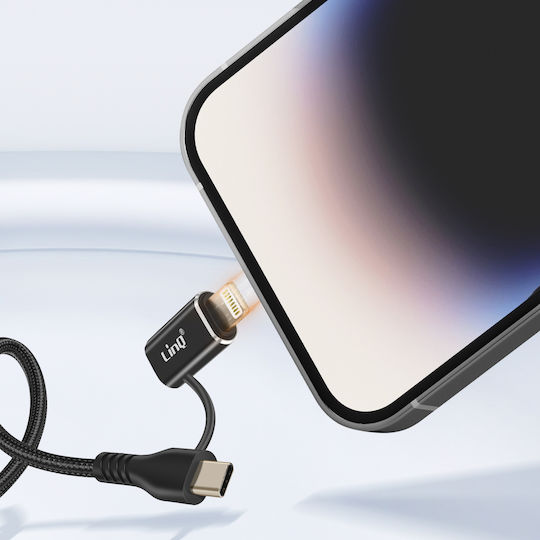 Linq Otg Usb To Lightning Usb-c Adapter Fast Data Transfer Black