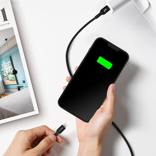 Usb-C La Lightning Power Delivery 3A Încărcare Sincronizare Akashi Negru