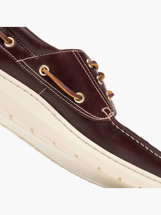Δερμάτινα Ανδρικά Boat Shoes σε Μπορντό Χρώμα