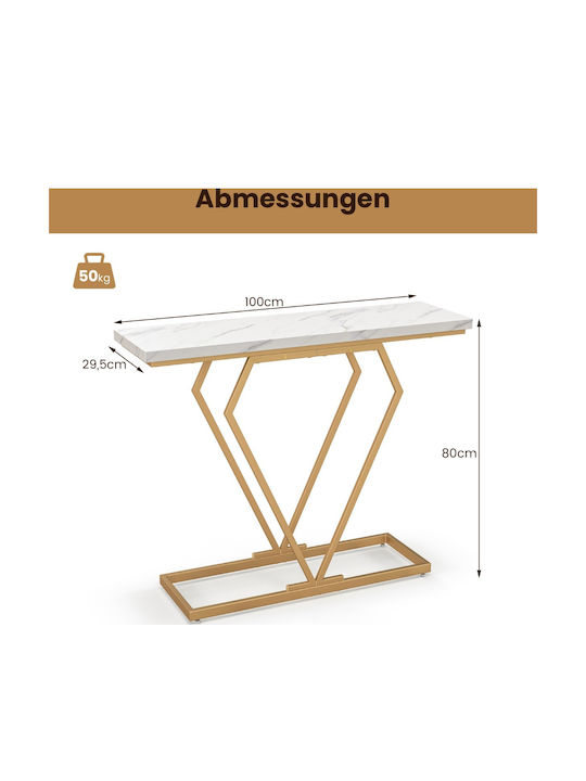 Consolă Metalică cu Suprafață din Marmură Marble L100xL29.5xH80buc
