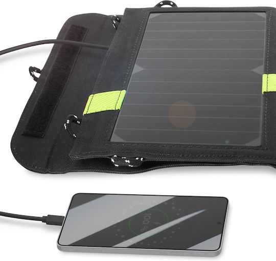 Avizar Încărcător Solar Pliabil 20W Impermeabil cu Dublu USB pentru Exterior Negru