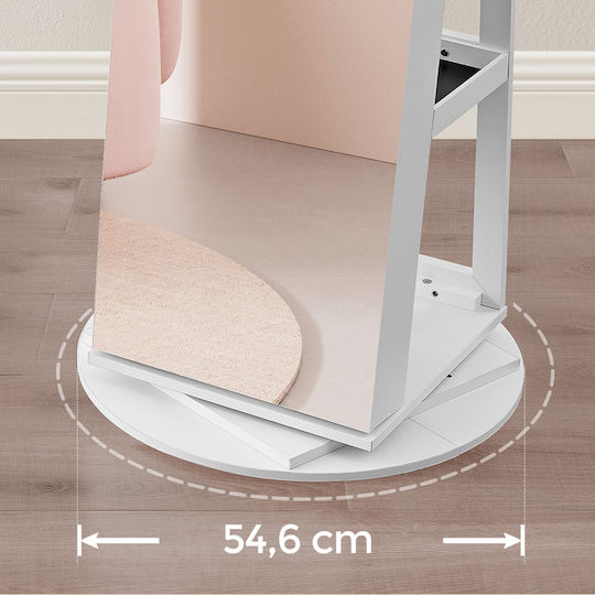 Songmics Καθρέπτης με Λευκό Ξύλινο Πλαίσιο 162.5x37cm