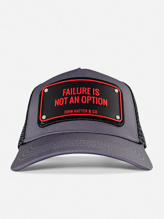 Failure Is Not An Option Γκρι-μαύρο Jockey Καπέλο Rubber Patch John Hatter & Co