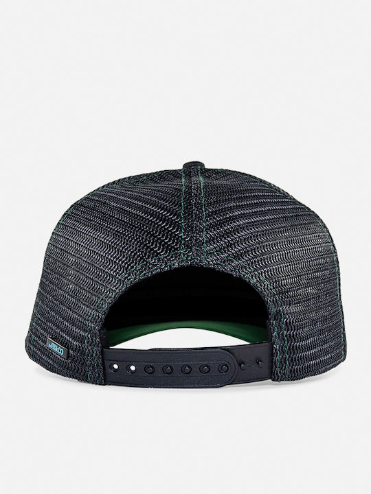 Dilf Schwarzes Jockey Cap mit Metallischem Patch John Hatter & Co