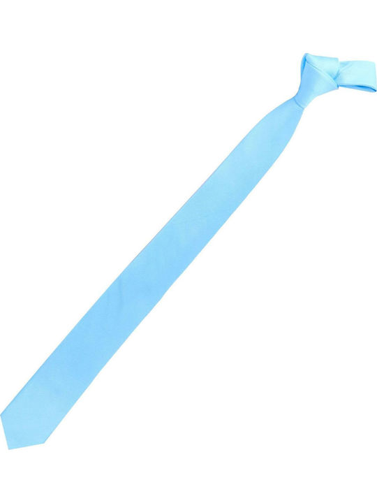 Karlowsky Herren Krawatte Synthetisch,Polyester/Cotton/Leather Monochrom in Hellblau Farbe