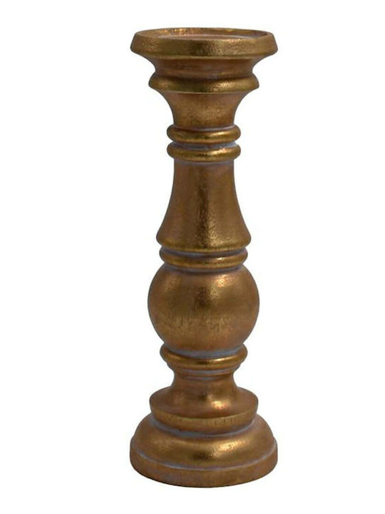 Polyresin Candle Holder Fylliana Fl39315 Gold-White Color 10x30cm 281-224-004