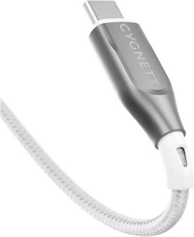 Cygnett USB-C La USB-C Cabluri USB De Tip C Armate Încărcare 100W Sincronizare 480 Mbps 1m Alb
