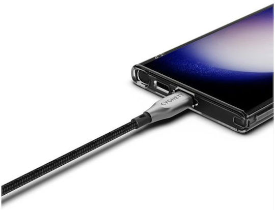 Cygnett Usb-c To Usb-c Armoured Charge 100w Synchronisation 480 Mbps 1m Black