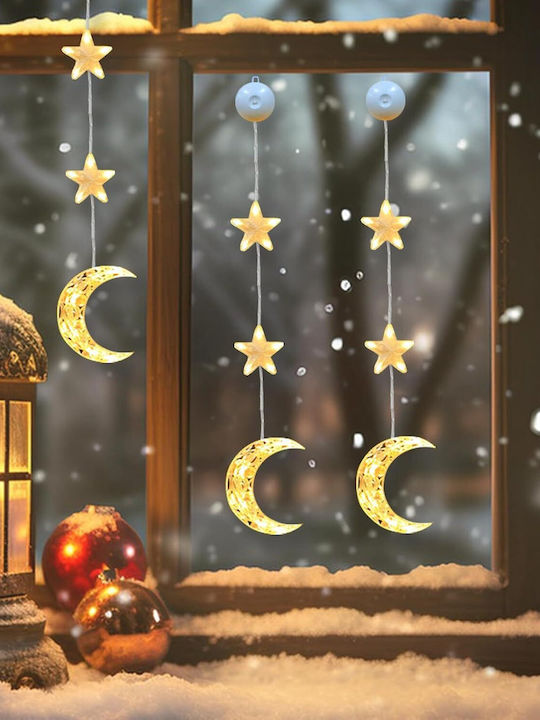 Weihnachtsfiguren Weihnachtsbeleuchtungsdekoration Saugnäpfe Sterne Mond LED