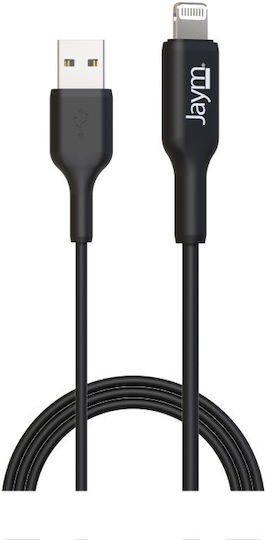 Jaym Usb To Lightning Mfi 2.4a 1m Data Sync Charge Cable Black