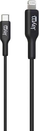 Jaym Usb-C Lightning Mfi Pd 3.0 3A 1M Зареждащ Данни Синхронизация Кабел Черен