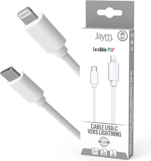 Jaym Lightning To Usb-c Cable Pd 27w Charge Sync Pop Collection 1,5m White