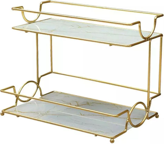 Boden Badezimmerregal Metallisch 32x21x25.5cm Braun