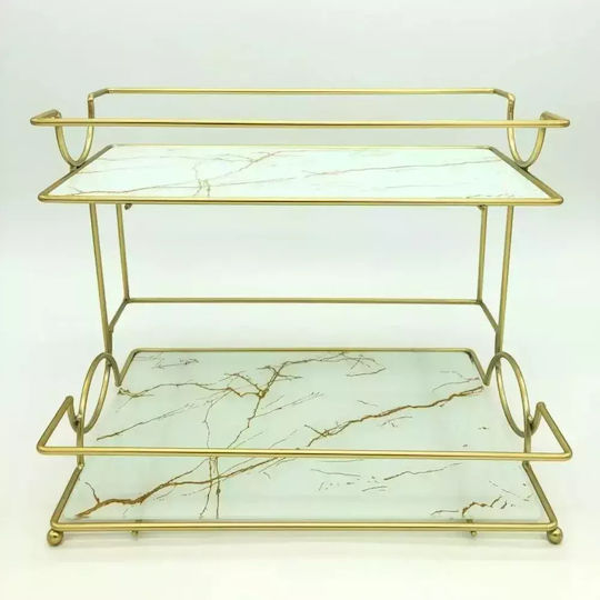 Boden Badezimmerregal Metallisch 32x21x25.5cm Braun