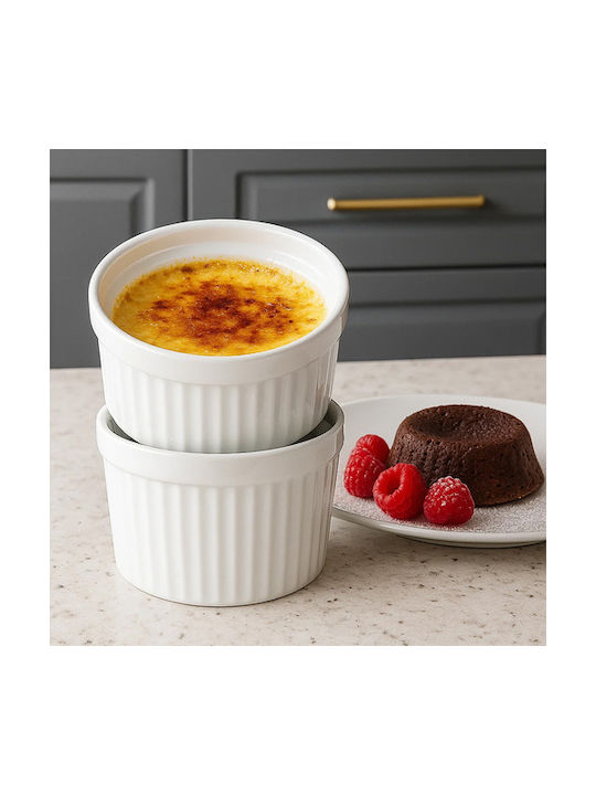 Ruhhy Round Heat-Resistant Cookware for Souffle Ceramic 9cm 6 Pieces