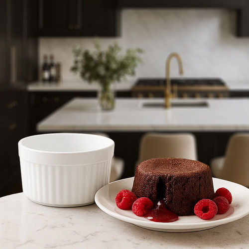Ruhhy Rund Hitzebeständiges Kochgeschirr für Soufflé Keramik 9cm 6 Stücke