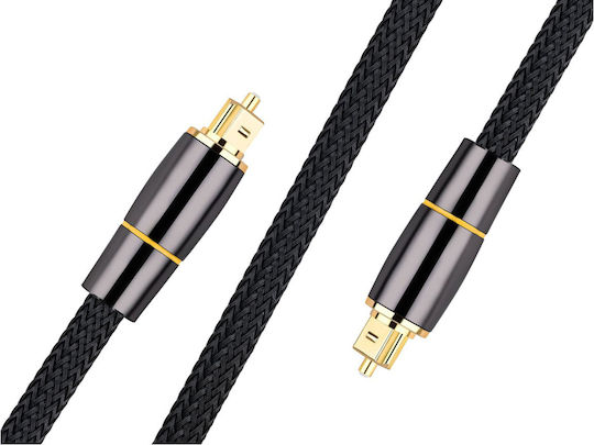 Avizar Braided Nylon Optical Audio Cable Gold Plated Connectors 5m Black